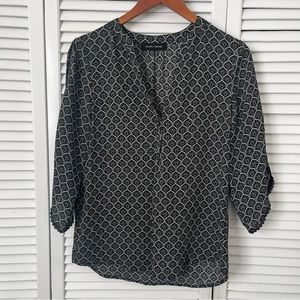 Ivanka Trump Black and White Flowy Blouse